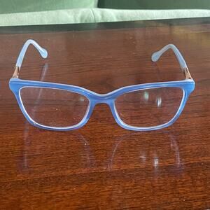Lilly Pulitzer Blue Plastic Horn Eyeglass Frames EUC